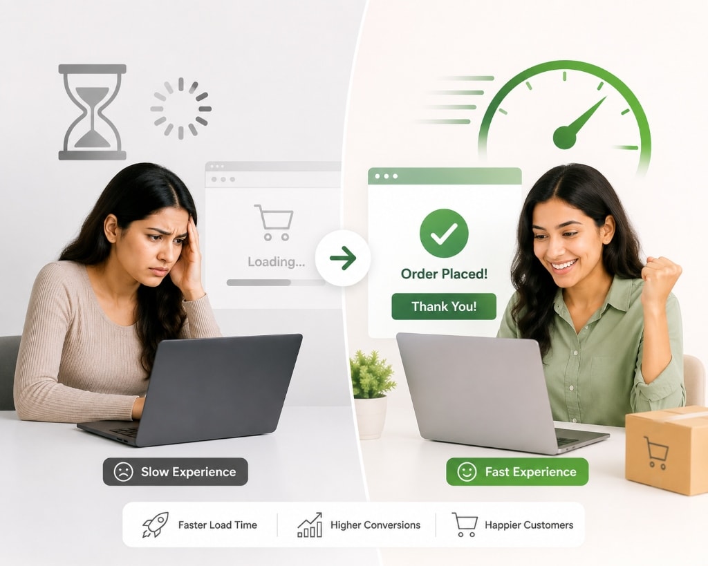 Slow vs Fast Shopify Experience Comparison